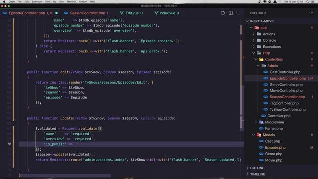 #28 Laravel Inertia Vue Movie App | Edit Delete Episode | Laravel 8 Tutorial смотреть онлайн
