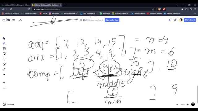 Median of two sorted arrays | Part 1 | LeetCode | Binary Search | GFG | Java | Hindi смотреть онлайн