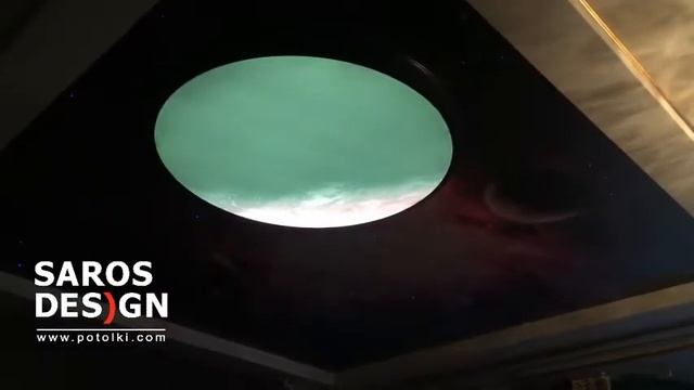 Натяжной потолок с эффектом "звездное небо", фотопечать, подсветка, смотреть онлайн