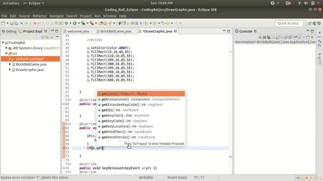 Java GUI Block Game ( Brick / Block Breaking Game ) | Java Swing | Javax | Coding Rail смотреть онлайн