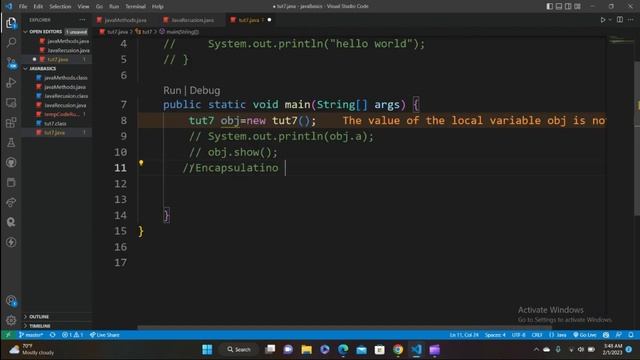 java lec7=OOPs/Class/Objects/Encapuslation смотреть онлайн