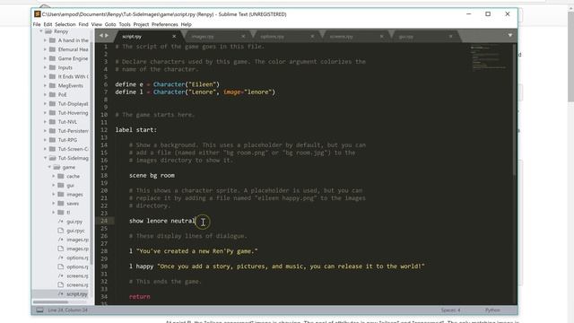 RenPy Tutorial #07: Side Images смотреть онлайн