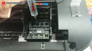 ВОЗДУХ В ПРИНТЕРЕ. ПРОКАЧКА СНПЧ EPSON WF-2010