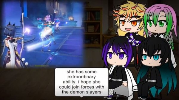 Hashiras Reacts to y/n as Kujou Sara (Genshin Impact) || Gacha Club ||