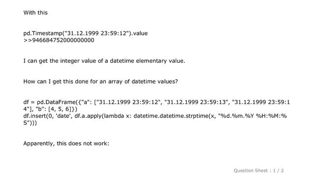 Pandas : How to convert datetime64 array to int? смотреть онлайн