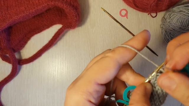 Детская двойная шапочка с цельновывязанными ушками. смотреть онлайн