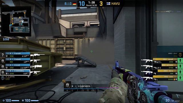 CS:GO POV Demo BIG XANTARES (34/17) vs HAVU (de_train) смотреть онлайн