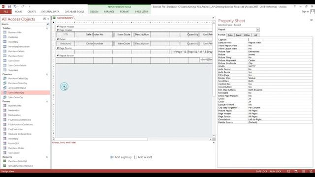 Ms Access | How to create Sales Order Report Part 1 смотреть онлайн