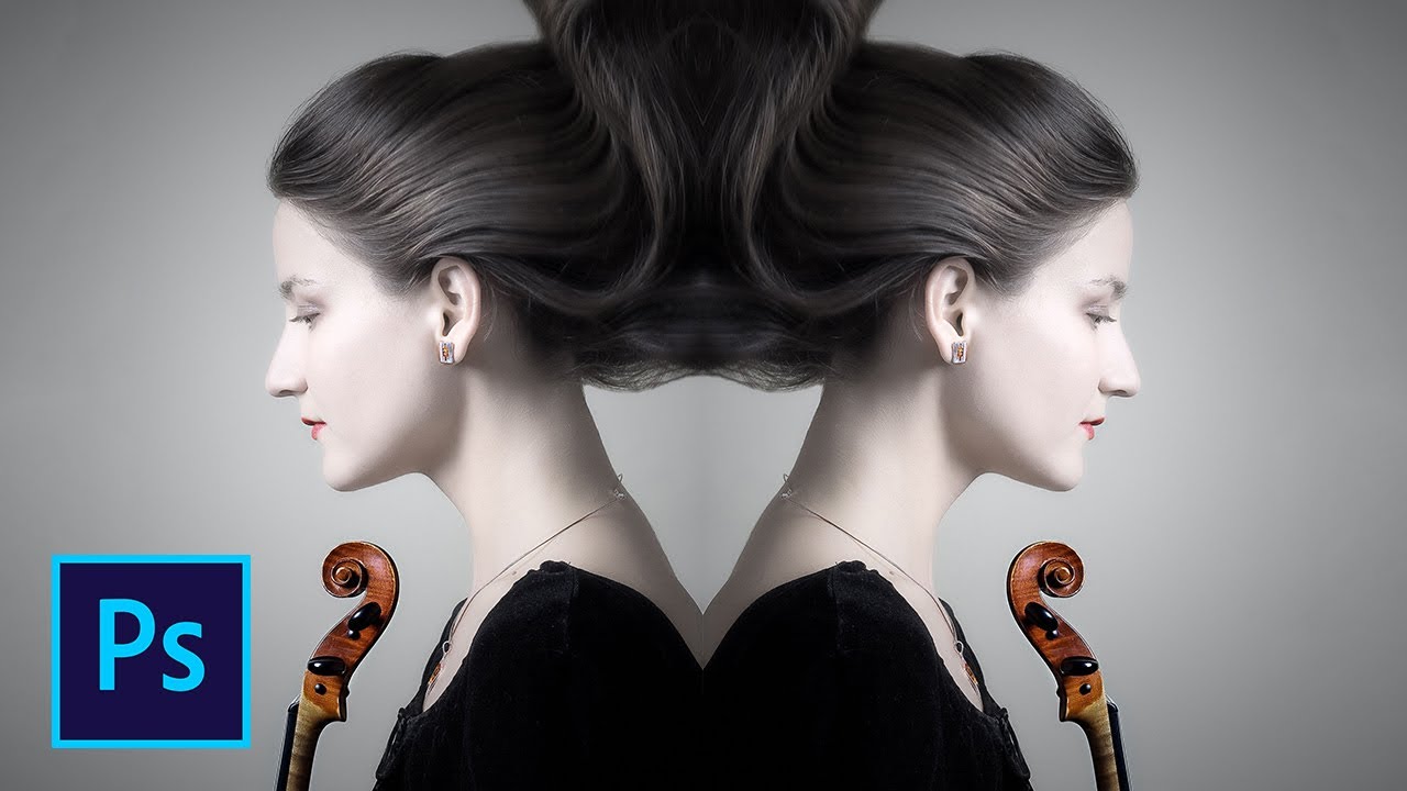 Как сделать зеркальное фото в фотошопе смотреть онлайн