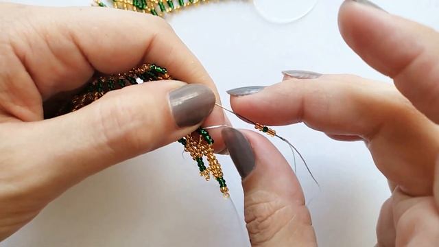 Simple beaded necklace with seed beads. Beading tutorial смотреть онлайн