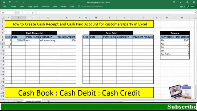 How to Create Cash Book | Receipt | Payment | Balance in Excel смотреть онлайн