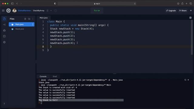 005 Stack Operations using Array Push, Pop, Peek, Delete смотреть онлайн