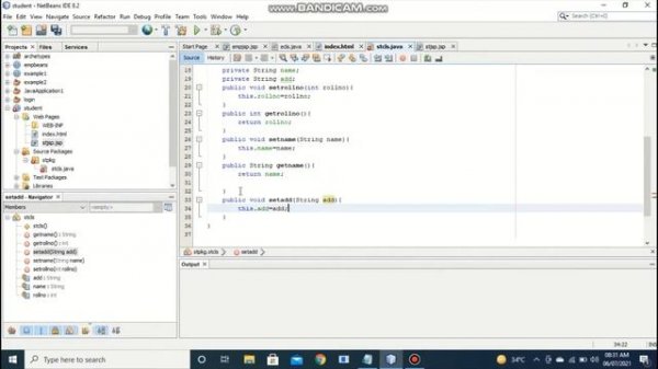 How to create java bean with web application using NetBeans IDE and GlassFish server