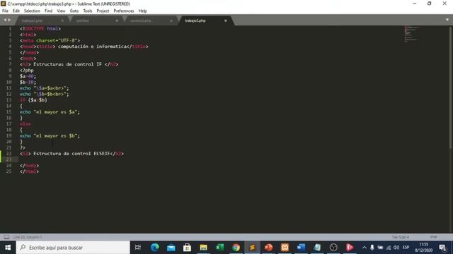 Control if else en PHP смотреть онлайн