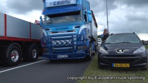 Truckstar Festival 2023 Truckshow with Trucker Tim and Scania V8, DAF, Volvo open pipes sound Part