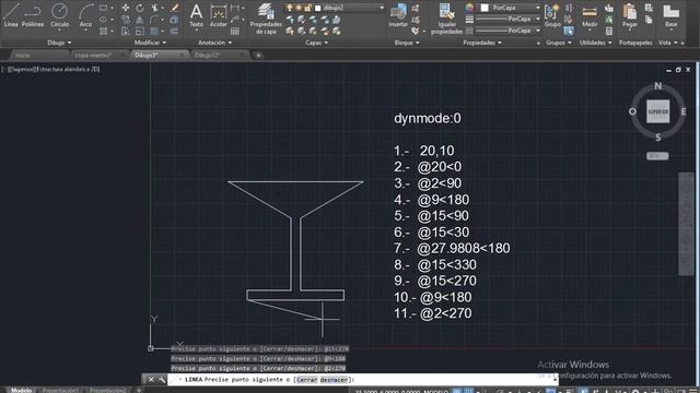 Coordenadas polares relativas en Autocad 2019 - Ejercicio 1 Copa смотреть онлайн