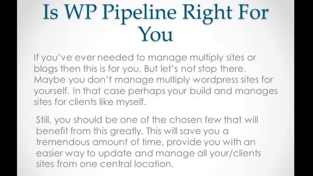 WP Pipeline Review + Video смотреть онлайн