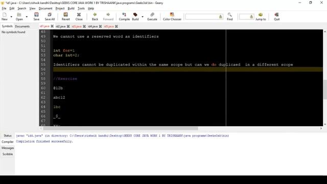 1. Identifiers and Tokens in Java (Core Java) | GeeksforGeeks смотреть онлайн