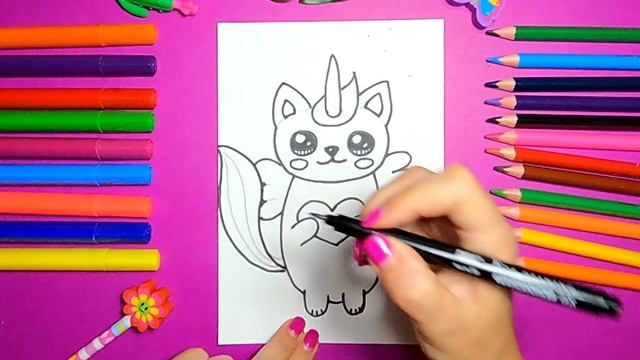 РИСУЕМ КОТИКА - ЕДИНОРОГА | #DRAWINGS смотреть онлайн