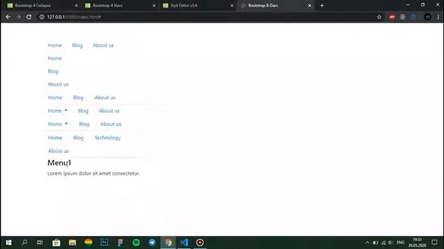 Frontend 28-dars Bootstrap | Collapse, Nav смотреть онлайн