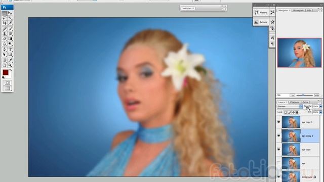 Обработка портретной фотографии в Photoshop. Часть 1 смотреть онлайн