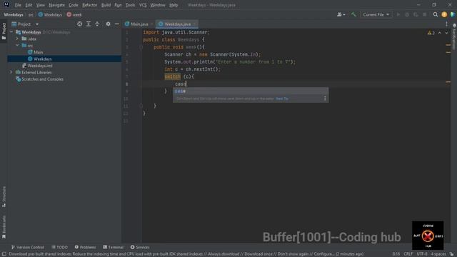 Printing Weekdays from 1 to 7 using Switch Case in Java смотреть онлайн