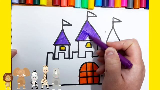 How to draw a castle / VERY EASY FOR KIDS /Как нарисовать замок / ОЧЕНЬ ЛЕГКО ДЛЯ ДЕТЕЙ смотреть онлайн