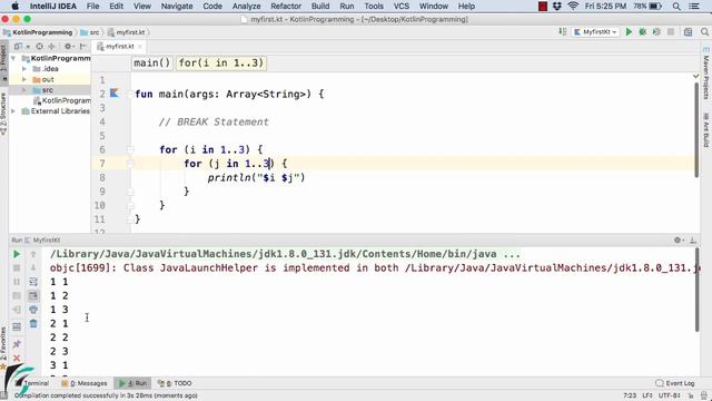 Kotlin BREAK Statements with LABELED FOR Loop. Kotlin for Android #6.5 смотреть онлайн