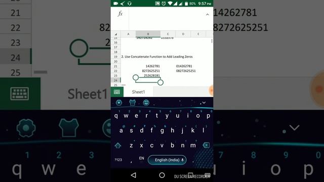 How to Add Zero before Number in mobile Excel смотреть онлайн