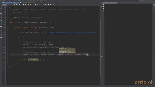 Java - Ejercicio 205: Crear una Solicitud GET a una API usando la Clase URLConnection смотреть онлайн