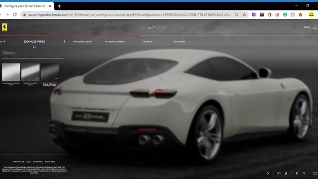 Ferrari Roma 2020 Bianco Avus With Nero Daytona Seats Supercar Configuration Video (No Commentary) смотреть онлайн