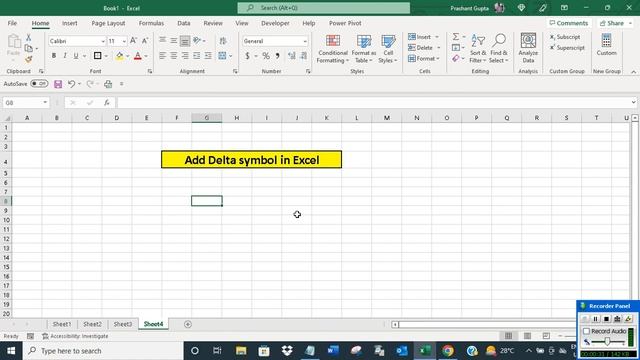 Add Delta symbol in Excel