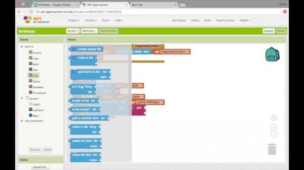 How to Read Data from Google Sheets in MIT App Inventor