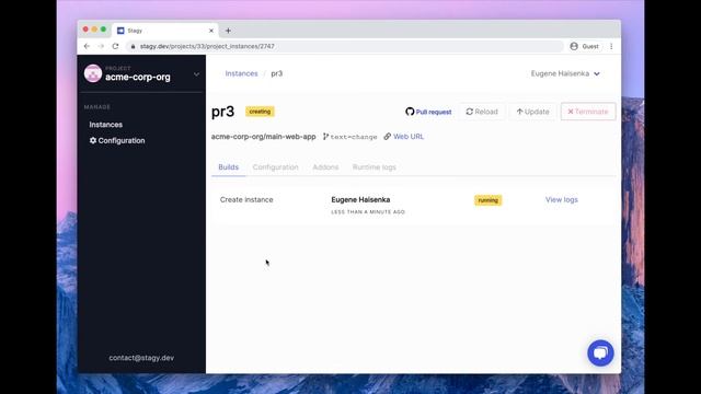 Staging for Pull Request demo смотреть онлайн