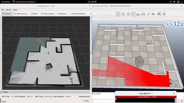 Cartographer and Gmapping in V-REP смотреть онлайн