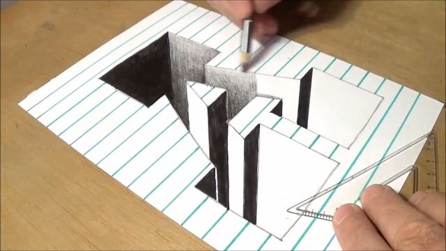 Drawing A Hole in Western Style Font - Trick Art With Pencil смотреть онлайн