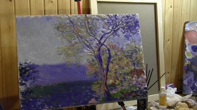 Копия картины Клода Моне, полный видеоурок маслом, художник Фания Сахарова смотреть онлайн