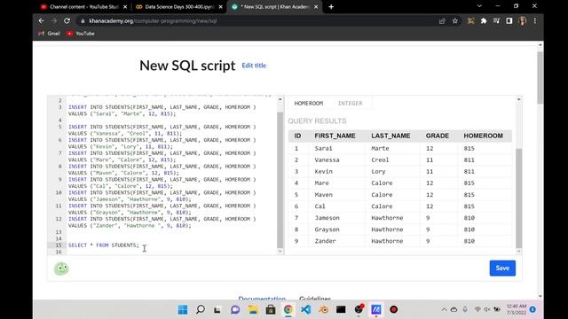 Creating SQL Student Database 2 Different Ways and Querying from it| Day 349 Data Science смотреть онлайн