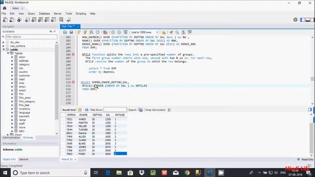 MSSQL NTILE Function Explain in Hindi смотреть онлайн
