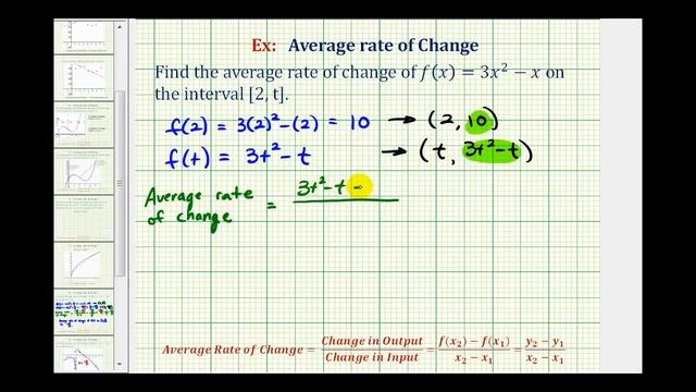 Ex: Find the Average Rate of Change Given a Function on [2,t] смотреть онлайн