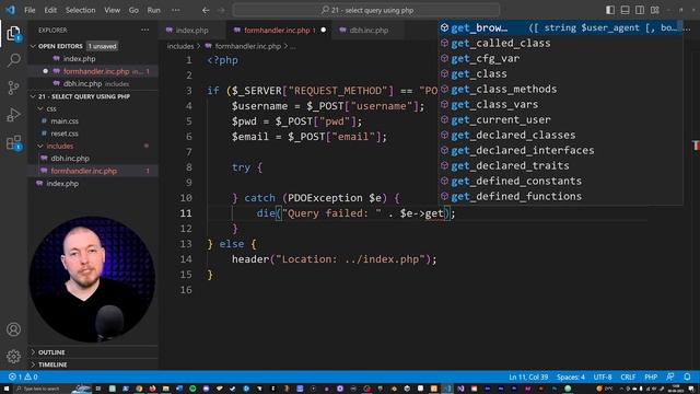 22 _ INSERT INTO Database Using PHP From Your Website! _ 2023 _ Learn PHP Full Course for Beginners смотреть онлайн