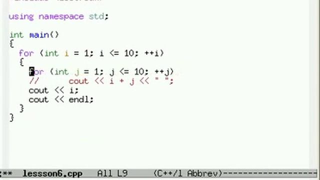 06 Урок 6 C++ Таблица умножения смотреть онлайн