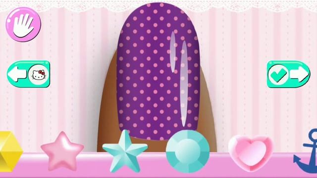 Красим ногти с nail salon Hello Kitty. Видео для девочек. смотреть онлайн