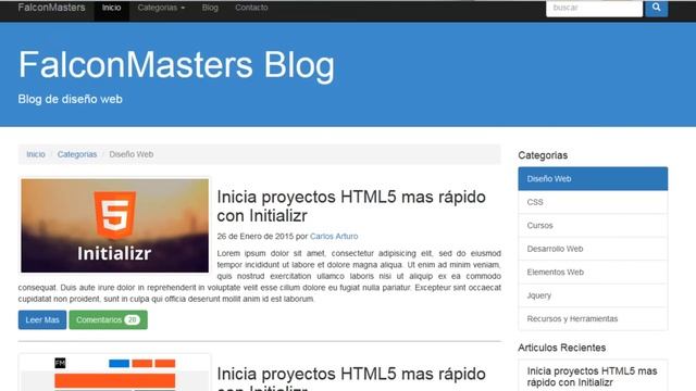 Como hacer un sitio web con Bootstrap 3.- Sidebar, Footer y Artículos Adaptables. смотреть онлайн