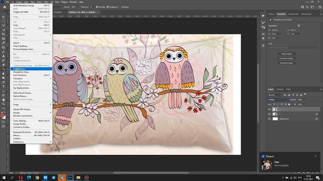 Photoshop Tutorial: Create Custom Pillow Mockups| Нанести свой узор на подушку смотреть онлайн