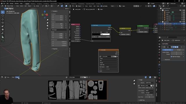 CLO3D to Blender - Texturing NO Substance Painter - Mesh Maps, Baking Ambient Occlusion, + Curve Ma смотреть онлайн