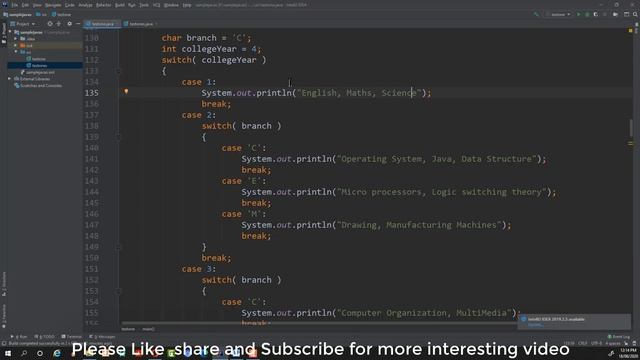 #10 Switch statement with string and nested switch statement in java смотреть онлайн