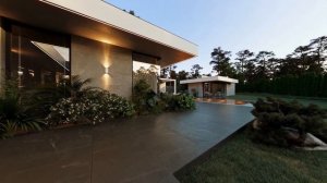 РОСКОШНЫЙ ЗАГОРОДНЫЙ ДОМ с плоской крышей и панорамными окнами | дом с бассейном