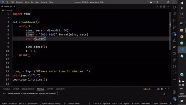 Python: Let's Create a Countdown Timer смотреть онлайн