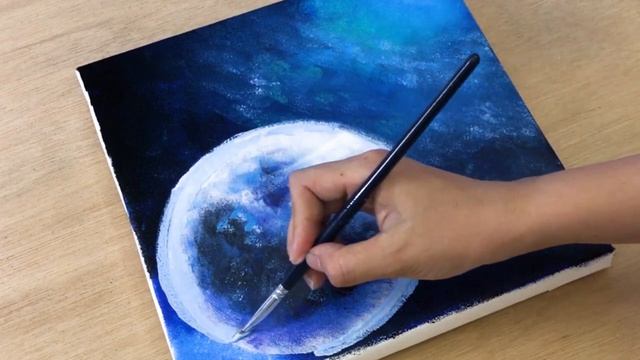 How to paint universe planets and shining stars | painting with dish sponge | Satisfying ASMR смотреть онлайн